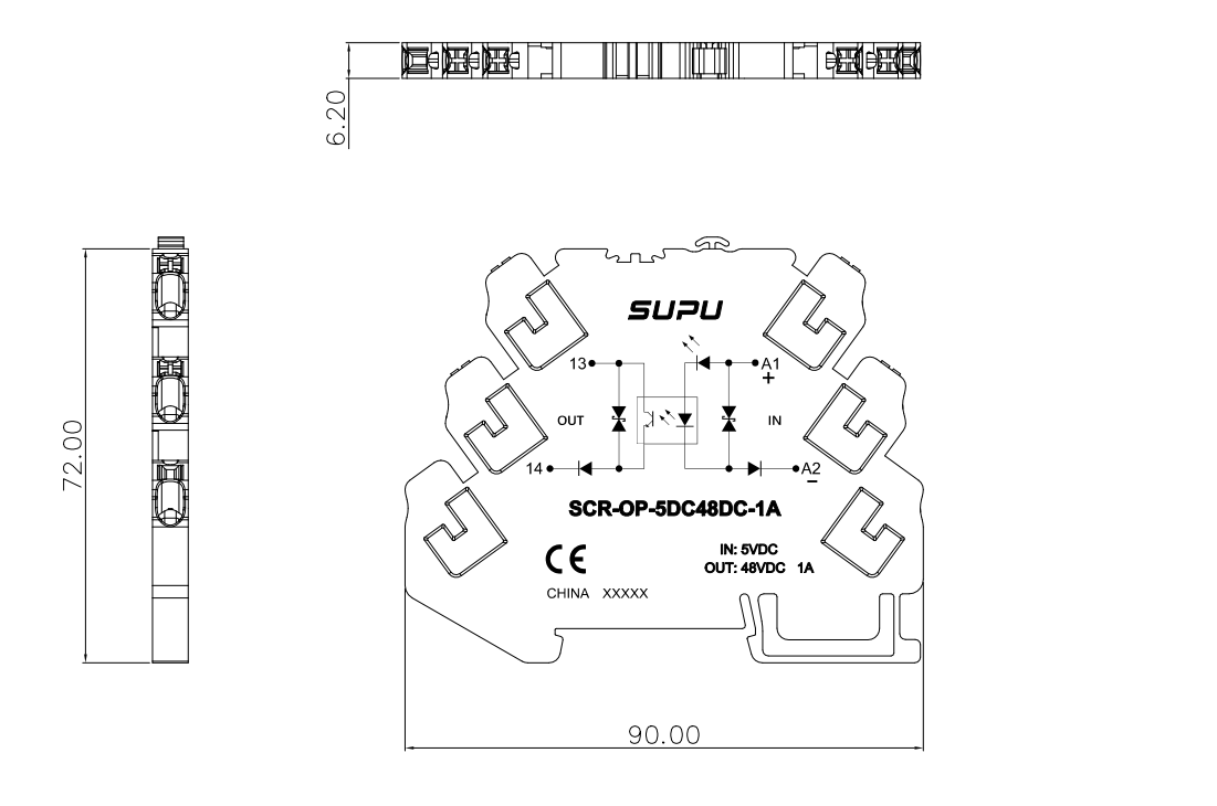 光耦/固态继电器SCR-OP-5DC48DC-1A