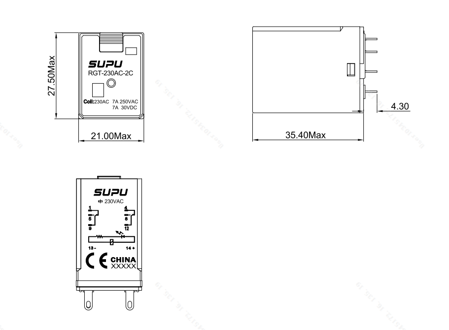 标准型继电器插头RGT-230AC-2C