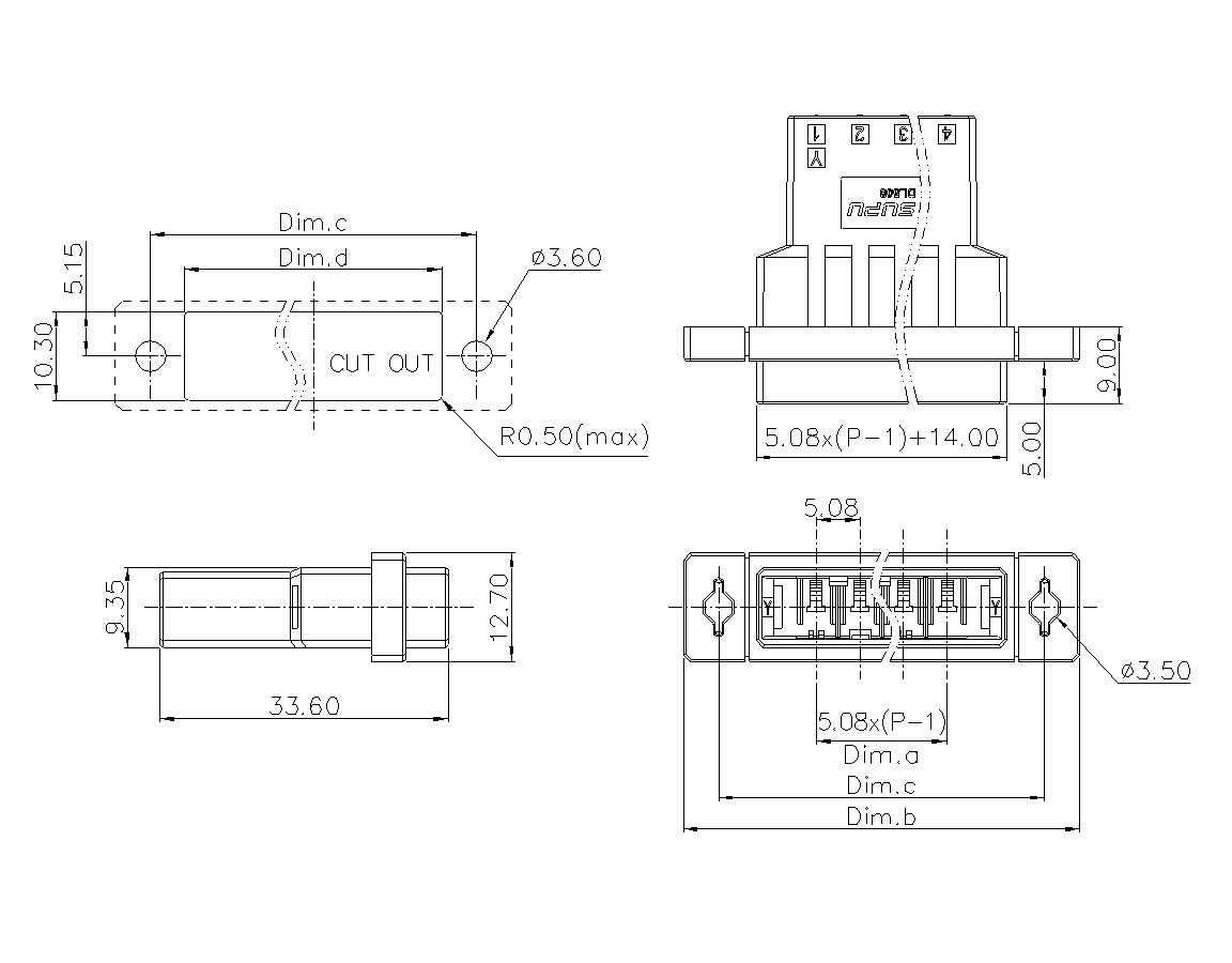 动态接插件连接器DL508H1XXF-BK-0Y12(02-04)-速普电子