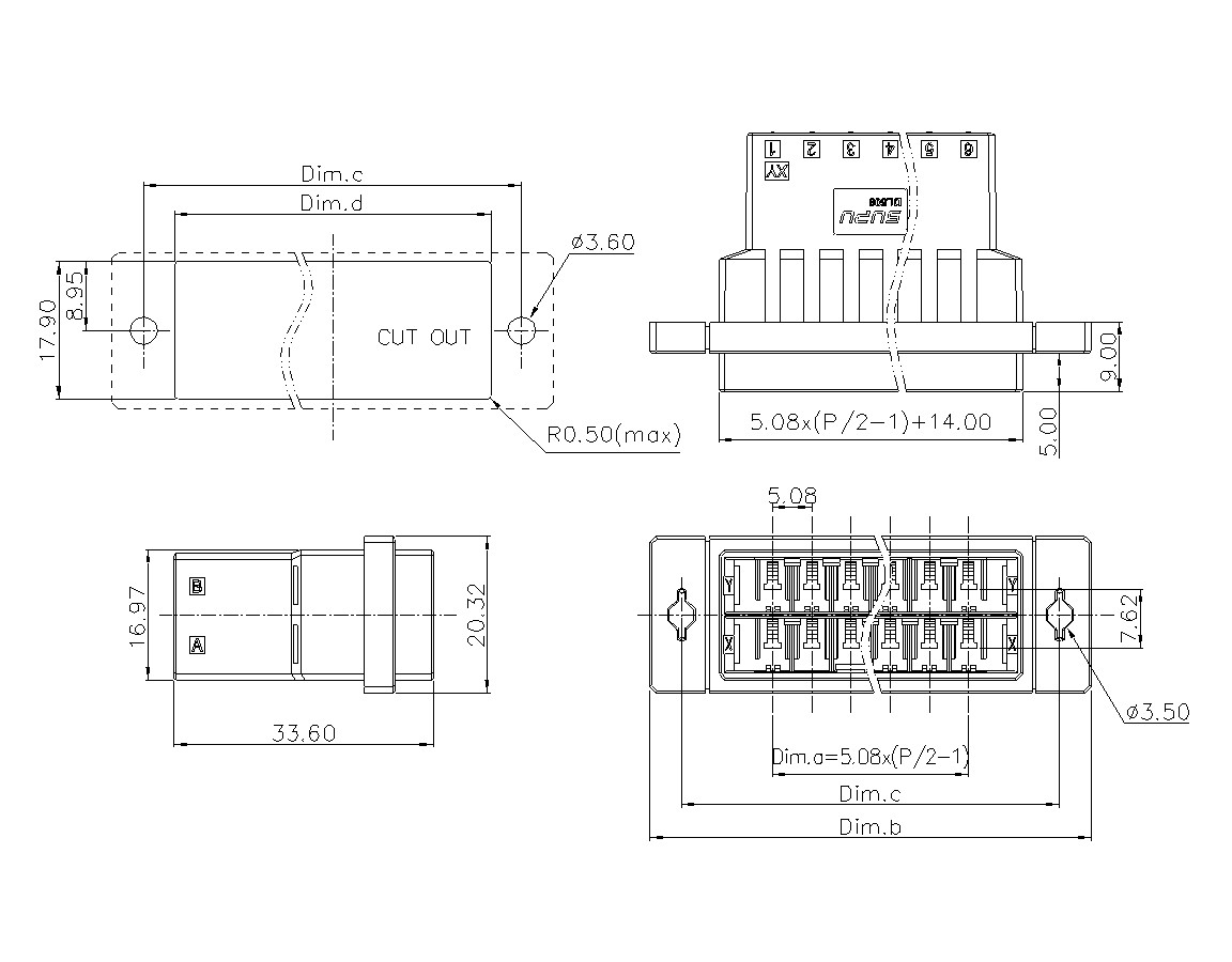 动态接插件连接器DL508H2XXF-BK-XY12(06 12)-速普电子