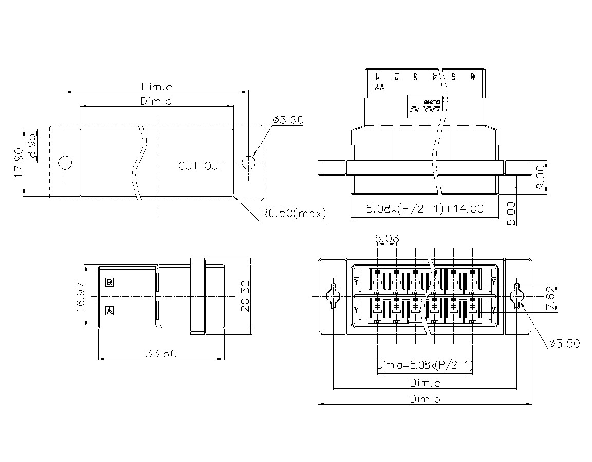 动态接插件连接器DL508H2XXF-BK-YY12(06 12)-速普电子